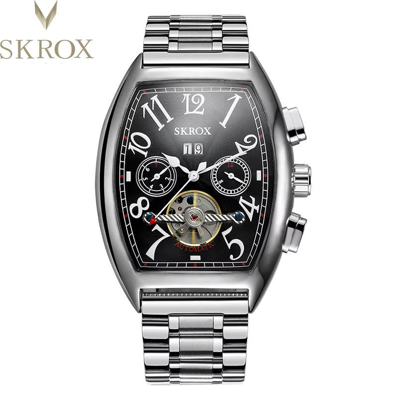 SKROX Armbanduhr Tonneau, Tourbillon, Automatik, Edelstahl, Herren - Bild 2