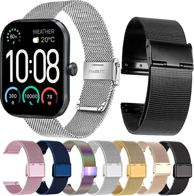 Haylou Uhrenarmband Milanaise, Edelstahl, Silber, Unisex - Bild 1