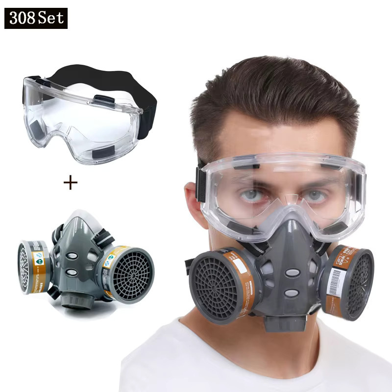 Vollgesichts-Atemschutzmaske mit Sicherheitsglas und Filter zum Schutz vor Sprühfarbe, Pestiziden und Formaldehyd - Bild 3