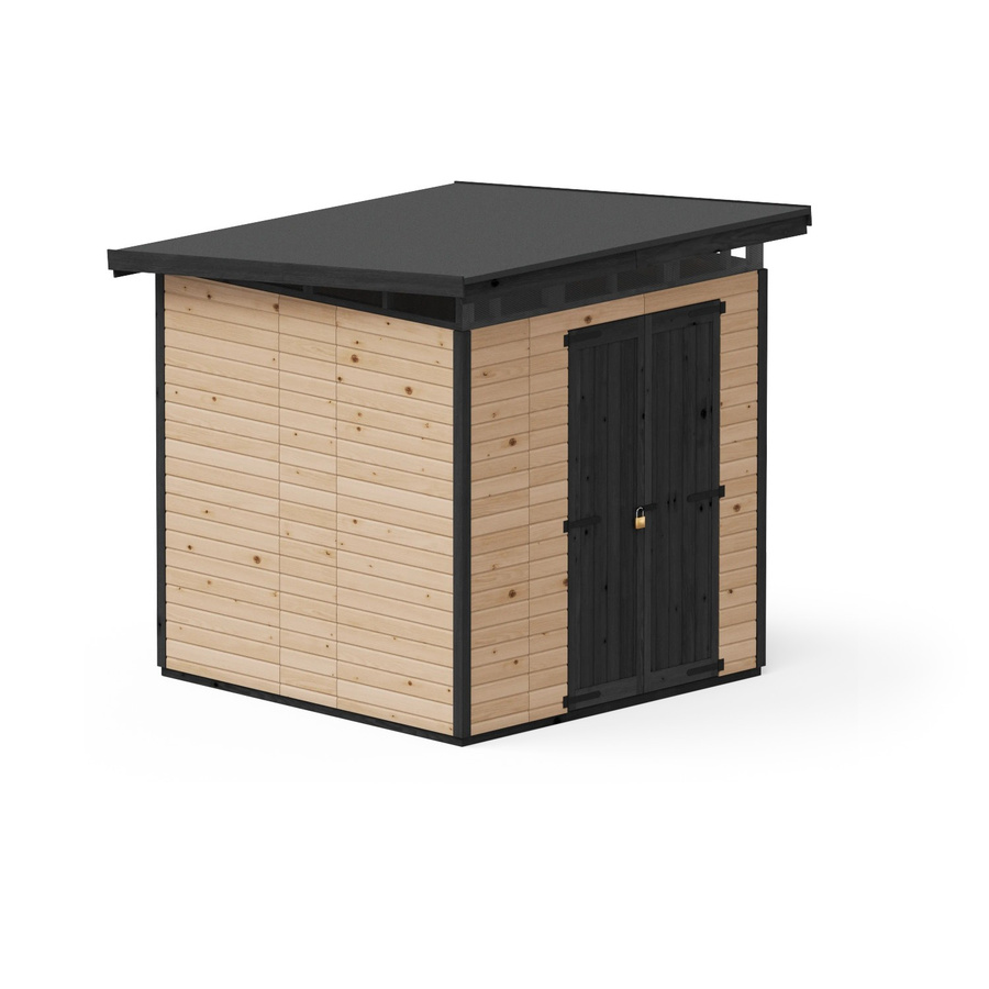 UPYARD Holz-Gartenhaus Strongbox XL Braun Pultdach Lasiert B/T/H: 190 x 76 x 230 cm - Bild 2