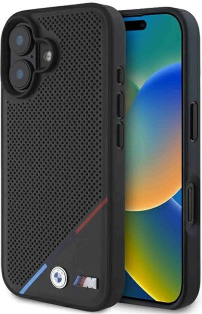BMW MagSafe Schutzhülle Perforated Tricolor für Apple iPhone 16 Plus in Multicolour/Schwarz - Bild 1