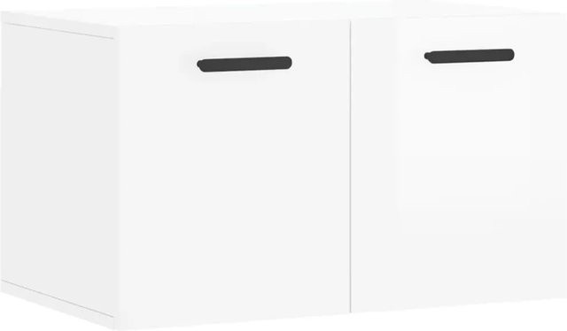 vidaXL Wandschrank in Hochglanz-Weiß aus Holzwerkstoff, B/T/H: 60 x 36,5 x 35 cm - Bild 1