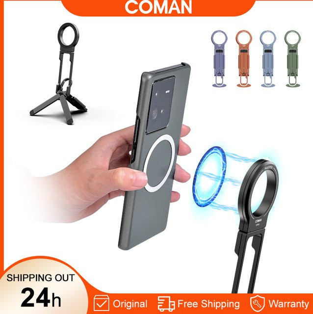 COMAN DP58 MagSafe Handy-Stativ Magnetische Handyhalterung für iPhone 17 16 Pro Max in Schwarz oder Orange - Bild 1
