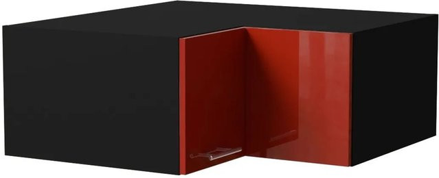 Feldmann-Wohnen Eckaufsatzschrank Brerra in Schwarz und Karminrot Hochglanz, B/T/H: 90 x 36 x 90 cm - Bild 1