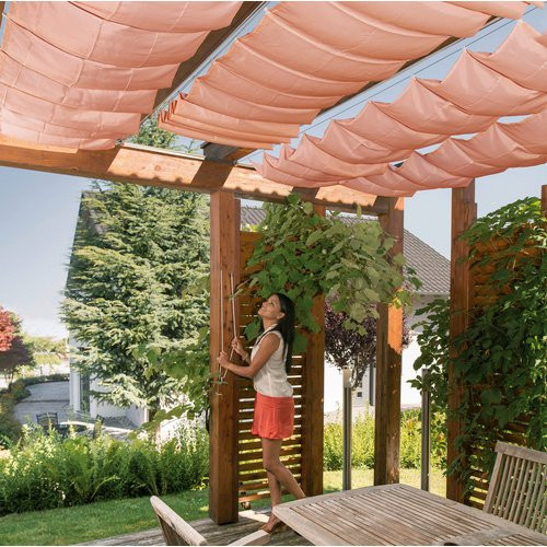 WINDHAGER Sonnensegel aus Polyester, Farbe: Terracotta Rot, B/T: 420 x 140 cm - Bild 1