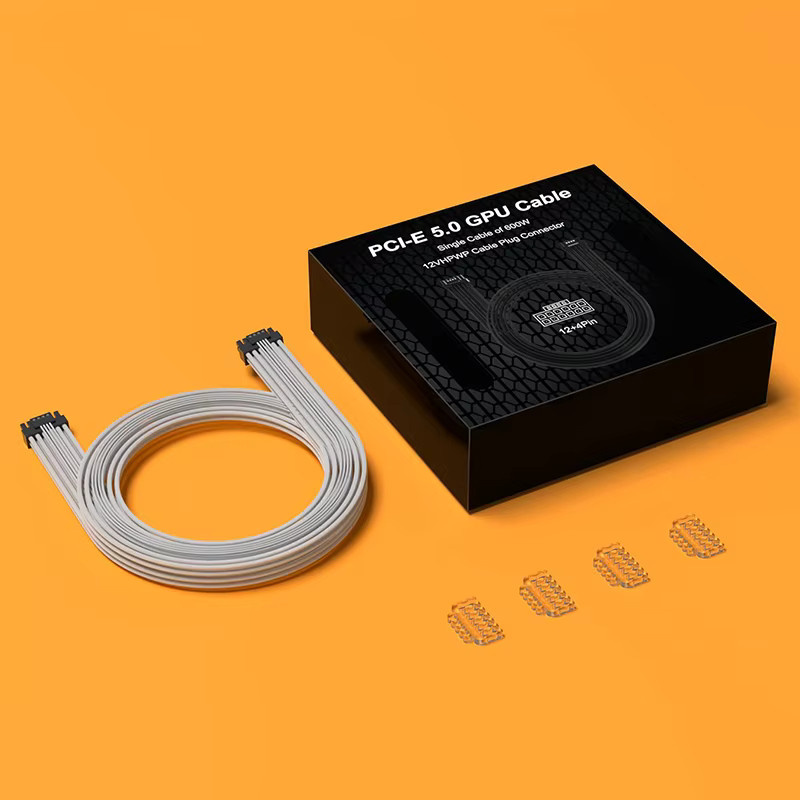 TEUCER PCI-E 5.0 GPU Stromkabel 12VHPWR ATX 3.0 Modulares 16PIN Kabel in Weiß, Länge: 73 cm - Bild 4