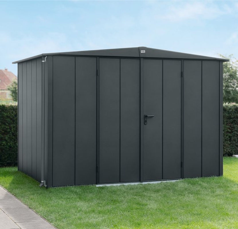 Ecostar Gerätehaus Elegant-S aus Metall in Grau mit Doppeltür, B/H/T: 302,8 x 219,4 x 238 cm - Bild 3