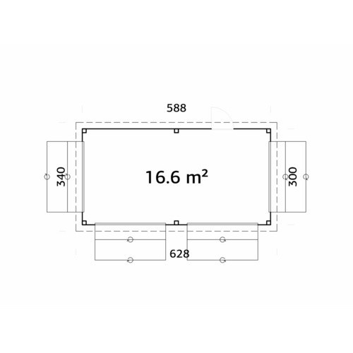 Marktstand Palmako Lenna Set 312 aus Fichtenholz in Braun mit Pultdach B/H/L: 588 x 245 x 300 cm - Bild 2