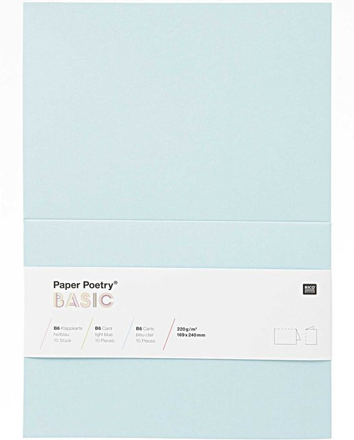 Rico Design Paper Poetry Klappkarten Basic B6 in Hellblau, 10 Stück - Bild 1