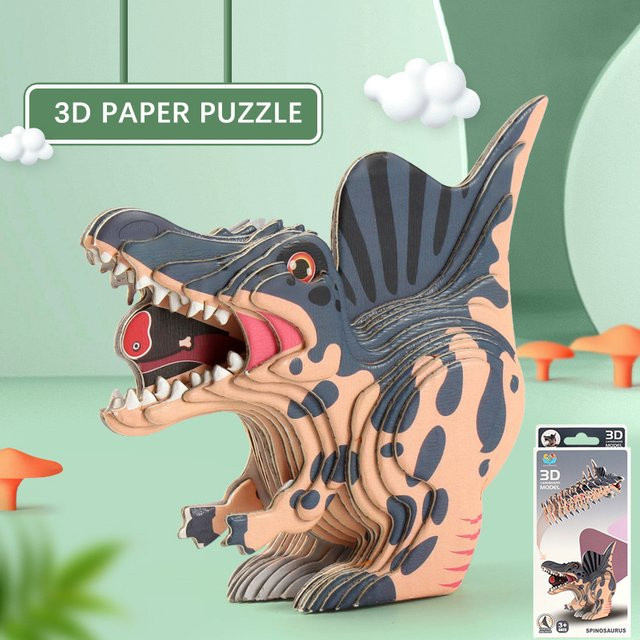 MaxRenard Dinosaurier 3D Papier Puzzle Bunt / Mehrfarbig - Bild 1