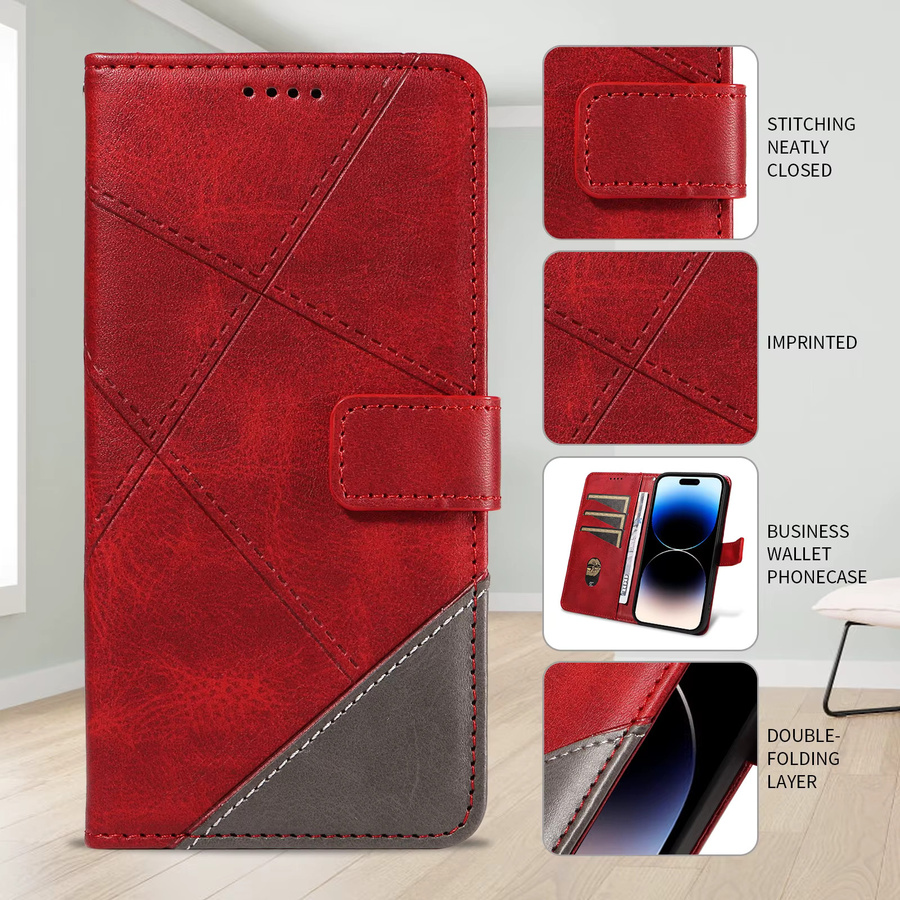 Leder-Brieftasche als Flip-Schutzhülle für Huawei Honor Modelle in Blau oder Rot - Bild 3