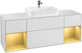 V&B Finion Waschtischunterschrank mit Wandbeleuchtung, Breite: 160 cm, Farbe: Weiß lackiert - Bild 1