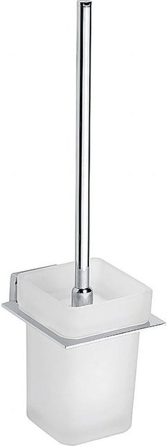 Brillantbad BIKI WC-Bürstengarnitur aus Chrom und Glas in Silber und Transparent, Wandmontage, B/T/H: 10,5 x 37,5 x 13,5 cm - Bild 1