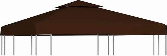 vidaXL Pavillon-Dachplane mit Kaminabzug aus PVC-beschichtetem Polyester, Braun, B/T: 300 x 300 cm - Bild 1