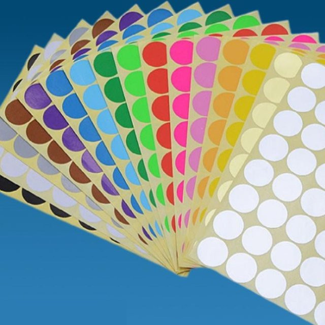 Binchi Outdoor Product Selbstklebende Punktaufkleber in 16 Farben für Lebensmittelbehälter und Scrapbooks - Bild 1