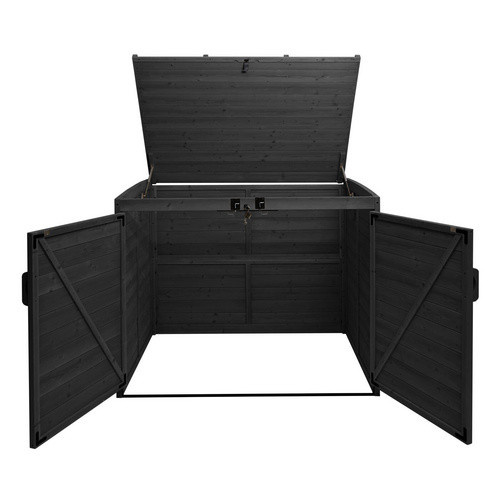 MVG Mülltonnenverkleidung MVG-H75b XL für 2 bis 4 Mülltonnen, grau, B/H/T: 138 x 138 x 105 cm - Bild 2