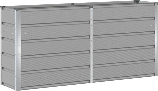 vidaXL Pflanzkübel aus Stahl in Hellgrau, B/T/H: 160 x 40 x 75 cm - Bild 1