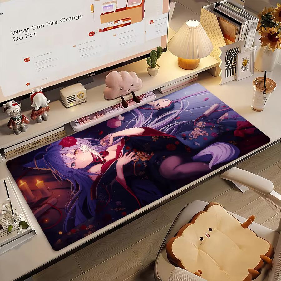 Großes Gamer-Mauspad T-Tenko Shibuki Mädchen Design, rutschfeste Schreibtischunterlage in Multicolour für PC und Laptop - Bild 2