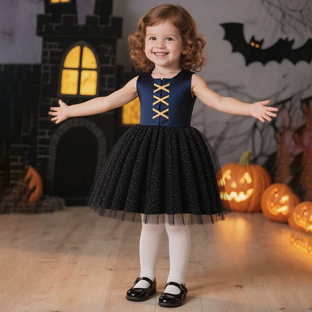 Schwarzes Tüll-Babykleid von PLBBFZ mit Schleife für Cosplay, Hochzeiten oder besondere Anlässe - Bild 1