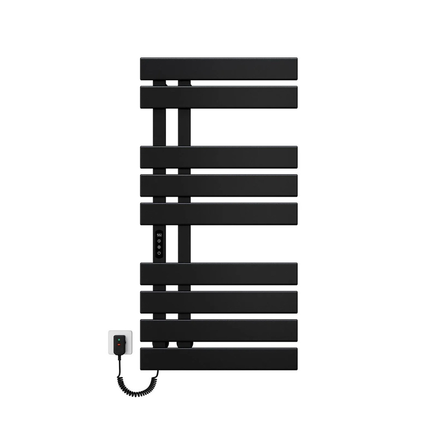 Emke Elektrischer Handtuchhalter Flachbadheizkörper in Schwarz mit LED Display, WiFi und APP-Steuerung, B: 100 cm, H: 50 cm - Bild 2