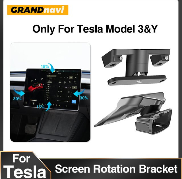 GrandNavi Bildschirmdrehhalterung für Tesla Modell 3 und Modell Y, Schwarz - Bild 1
