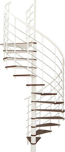 Minka Spindeltreppe Fusion Ø 120 cm in Walnuss Weiß für eine Raumhöhe bis 295 cm - Bild 1