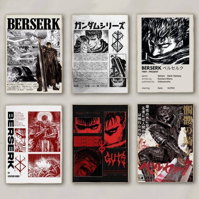 Anime Berserker Wandkunst Poster von Kayou als HD Wandbild für dein Wohnzimmer oder Schlafzimmer ohne Rahmen - Bild 1
