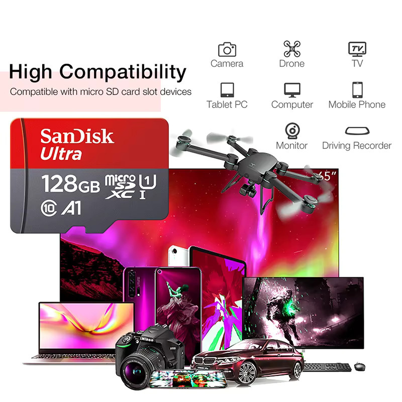 SanDisk Micro-SD UHS-I Flash-Speicherkarte mit SD-Adapter und bis zu 100 MB/s Geschwindigkeit - Bild 2