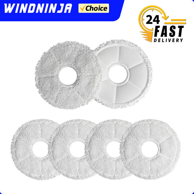 WINDNINJA Antibakterielles Mopptuch in Weiß für Ecovacs X1 OMNI, TURBO, MAX, X1S PRO, T20 PRO, MAX, PRO PLUS und T10 OMNI, TURBO, MAX - Bild 1