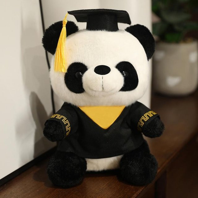 Yiran toy Panda Abschluss Plüschtier, 25cm, ab 14 Jahren - Bild 1