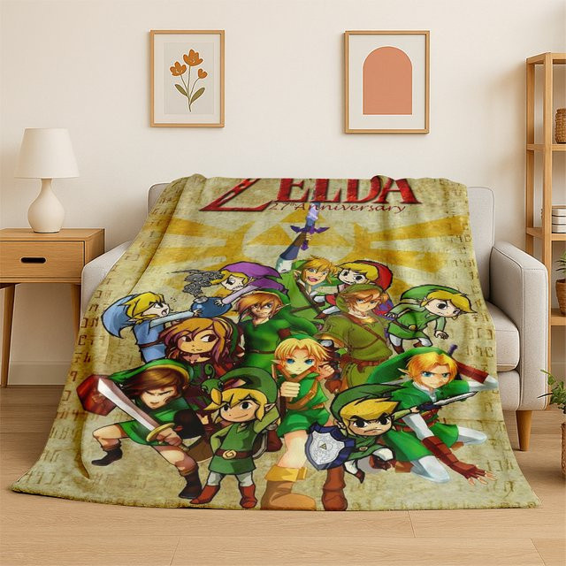 MINISO Zelda Link Flanelldecke aus Polyester, weiche Fleece-Decke in Multicolour, B/B/H: 150 x 130 x 0 cm - Bild 1