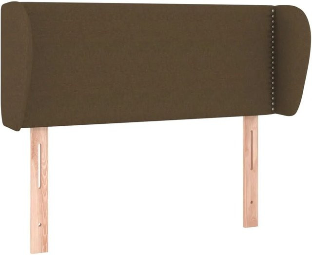 vidaXL Kopfteil mit Ohren in Dunkelbraun, gepolstertes Stoff-Kopfteil, B/T/H: 103 x 23 x 78/88 cm - Bild 1
