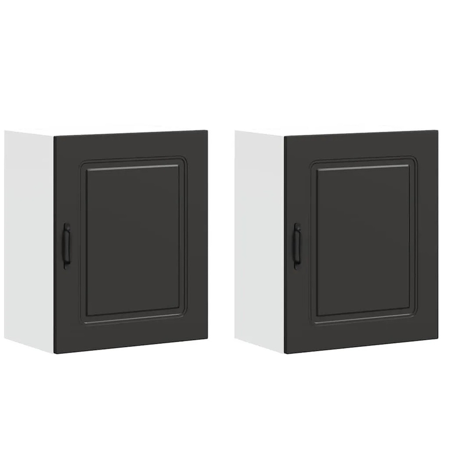 vidaXL Kalmar Küchen-Hängeschränke 2er-Set in Schwarz, matt, aus Holzwerkstoff - Bild 2