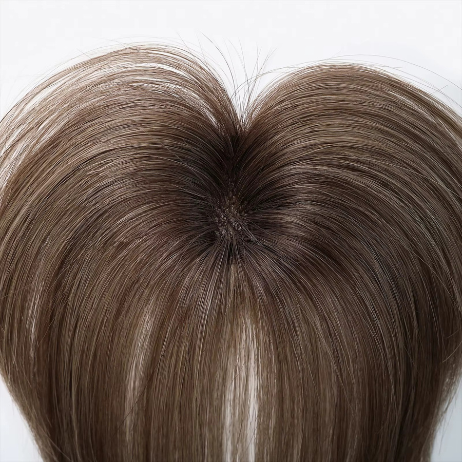 HAIRCUBE Echthaar-Toupet Ombre Braun, 3D Wispy Bangs, Damen - Bild 2