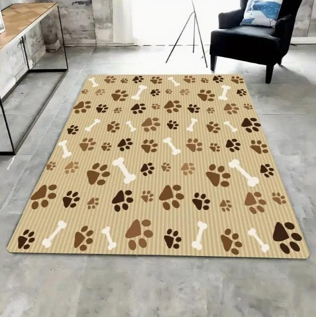 Lodestar Hundepfote Bodenmatte beige, rutschfeste Fußmatte aus Polyester für Wohnzimmer und Schlafzimmer, B/T: 60 x 40 cm - Bild 1