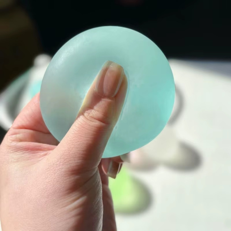 SHINEHENG Squishy Blaues Maltose-Fidget-Spielzeug, Weiches Rosa Mochi, Sensorisches Quetschspielzeug, Kokosnussöl-Ball - Bild 2