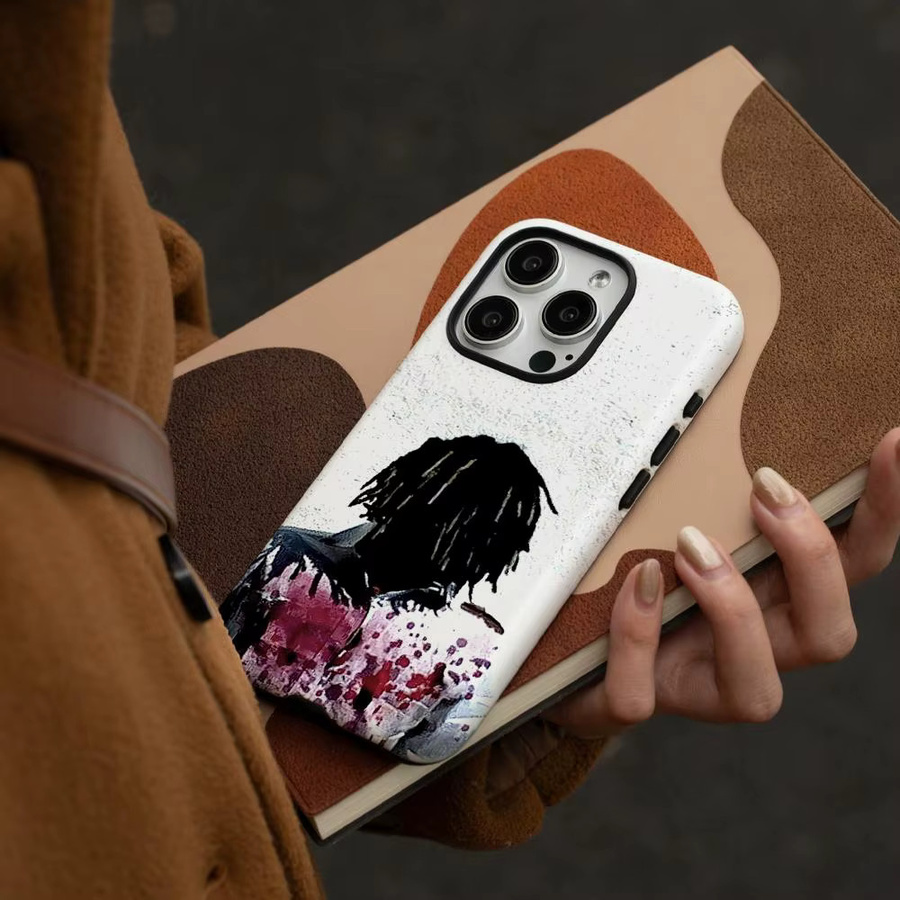 K-Ken Carson Mehr Chaos Handyhülle für iPhone 17 16 15 14 13 12 Pro Max Plus in Weiß mit glänzender HD-Doppelschicht-Flüssigkeitshartschale - Bild 2