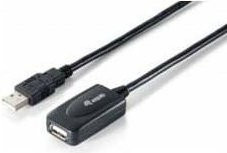 equip USB 2.0 Aktives Verlängerungskabel mit USB-A Stecker und USB-A Kupplung, schwarz, 15 m - Bild 1
