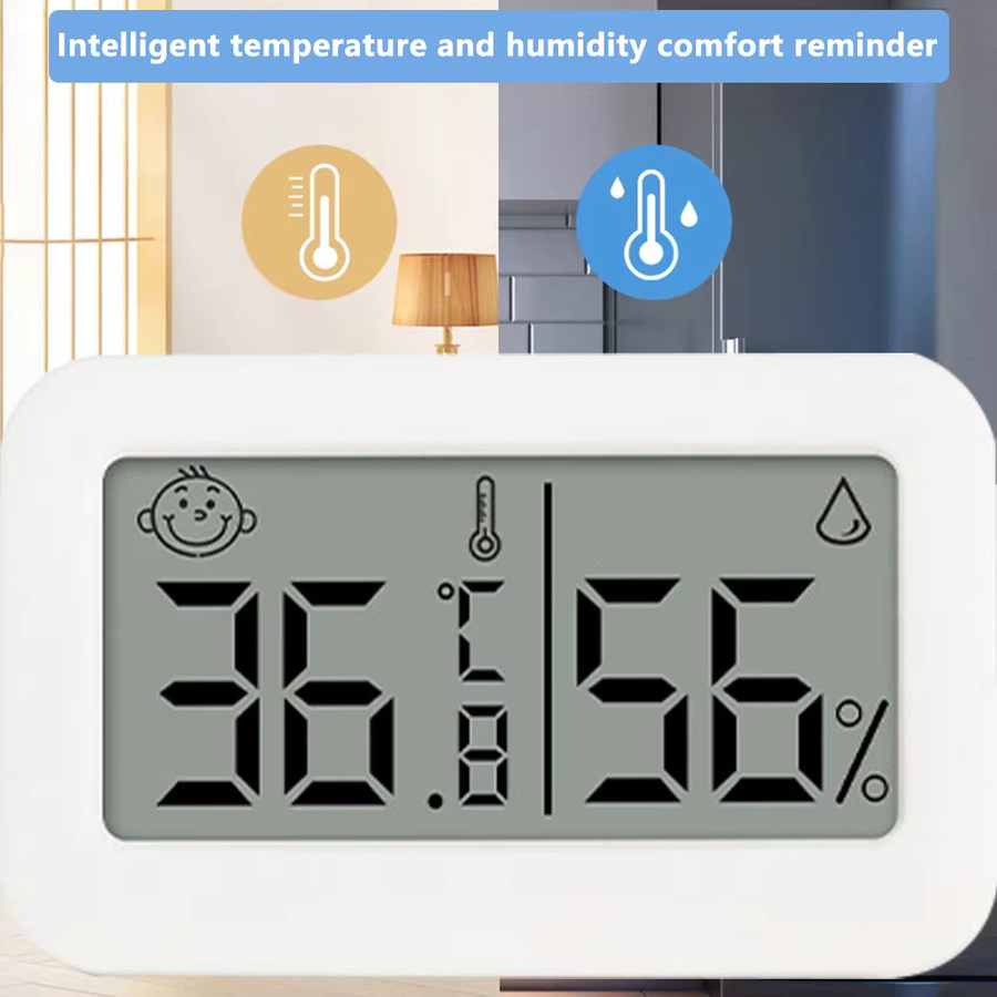 Voktta TJW-01 Mini LCD-Digitalanzeige für Temperatur und Luftfeuchtigkeit in Weiß - Bild 4