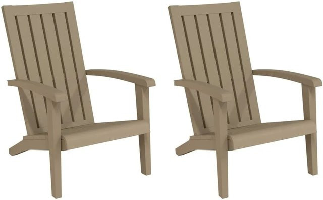 Furnicato Adirondack Gartenstühle Set aus 2 Stück in Hellbraun aus UV-beständigem Polypropylen - Bild 1