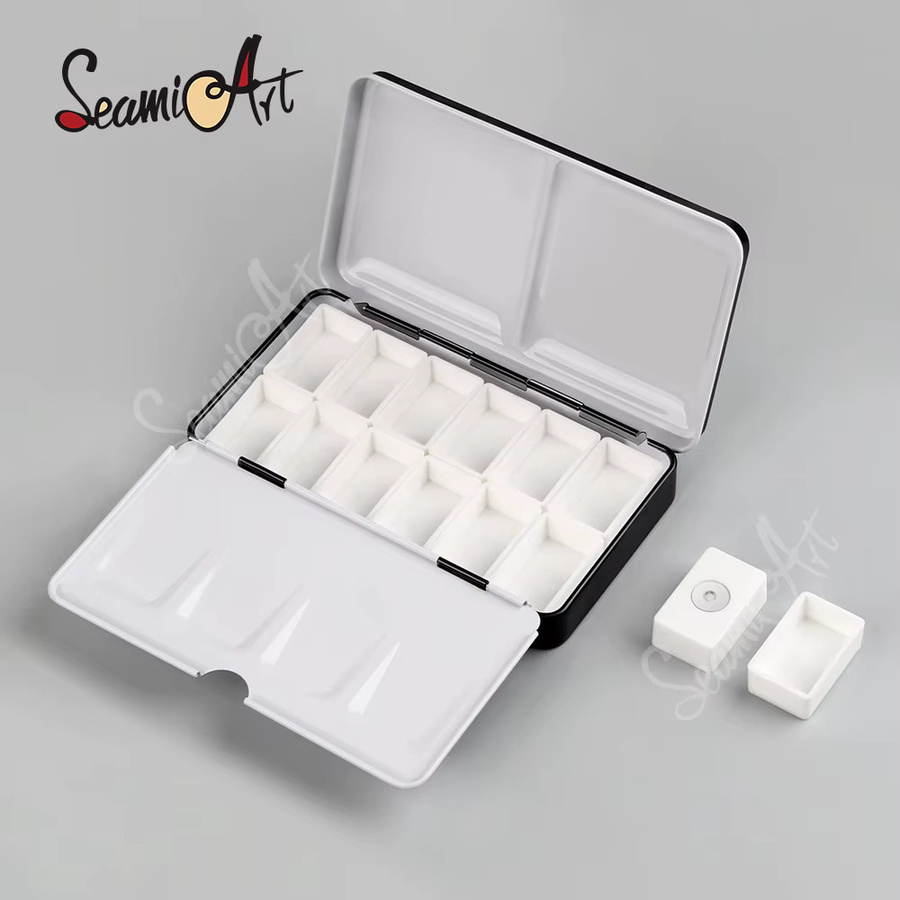 SeamiArt Magnetische Vollpfanne für Aquarellrohre als Malwerkzeug Set in Weiß - Bild 5