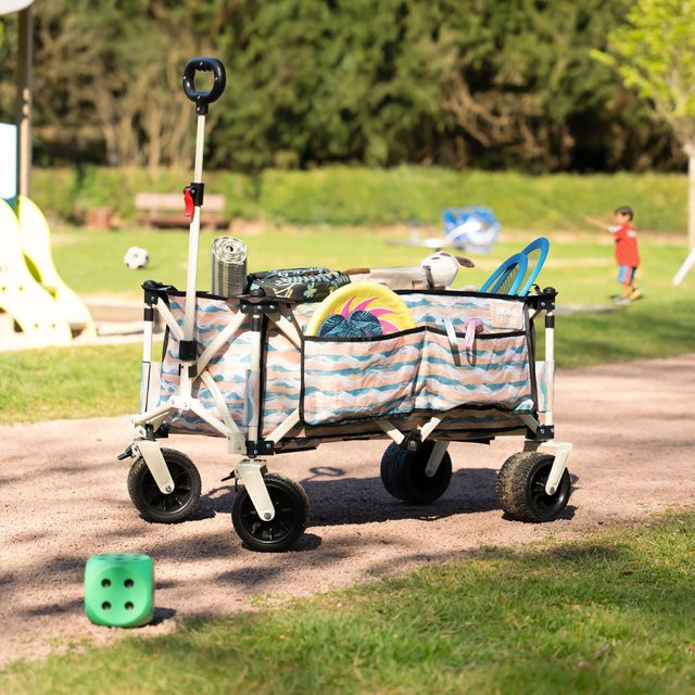 Home Deluxe Bollerwagen JOLA faltbar in Beige/Blau - Bild 1