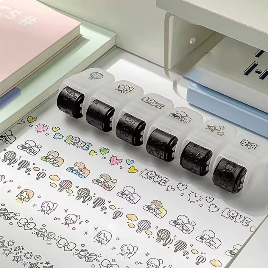 Rolling Ink Pad Stempelroller für Kinder zum Malen und Zeichnen, Bunt, Kunststoff - Bild 2