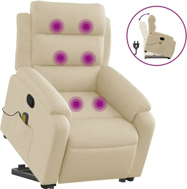 vidaXL Massagesessel mit Aufstehhilfe in Beige mit Stoffbezug Modell 1 - Bild 1