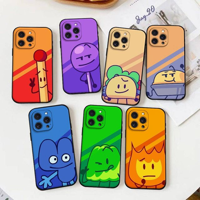 Mesuca Bfdi Battle For Dream Island Handyhülle für iPhone 11 bis 17 Pro Max, Schwarz/Mehrfarbig, Weiche Schutzhülle - Bild 1