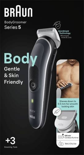 Braun Series 5 Bodygroomer Körperhaartrimmer, Schwarz, Silber, Herren - Bild 1