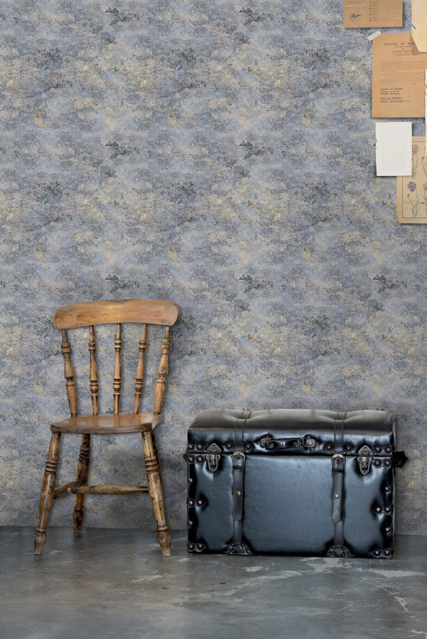 MINDTHEGAP Tapete Rust Texture WP20240 in Blau und Grau mit abstraktem Vintage-Design aus Vlies - Bild 1