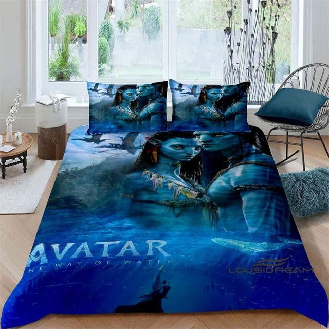 Avatar The Way of Water Bettwäsche-Set in Blau mit 1 Bettbezug und 2 Kissenbezügen, B: 250 cm, H: 220 cm - Bild 1