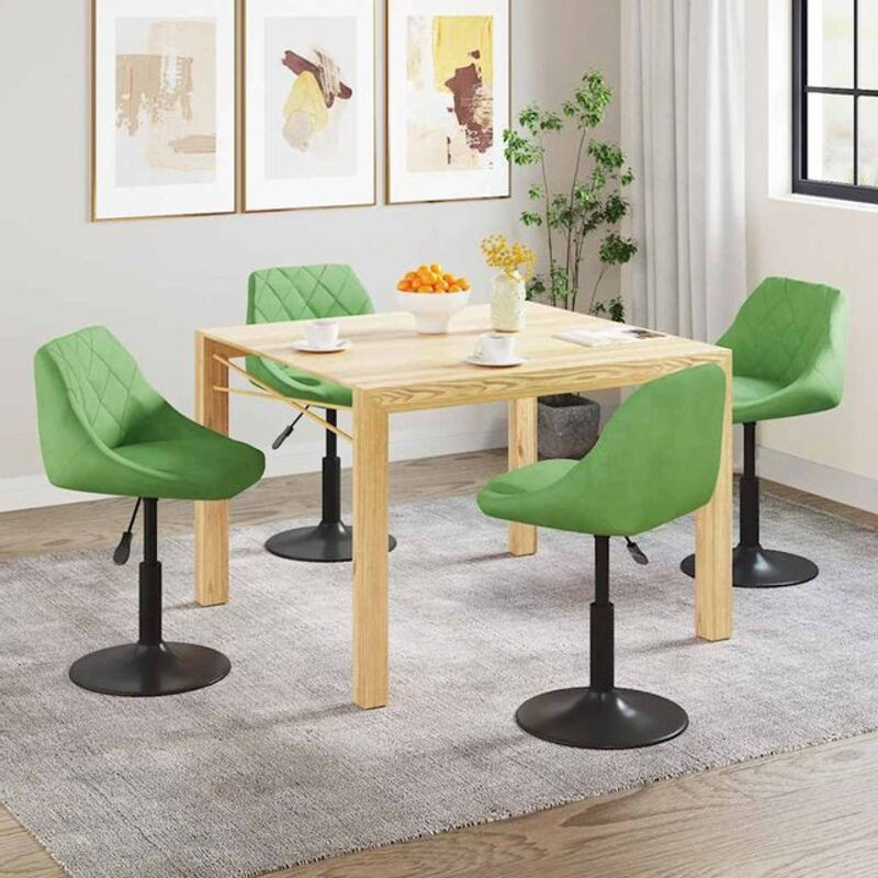 4er Set Esszimmerstühle Vidaxl Modern aus Samt und Stahl in Grün - Bild 1