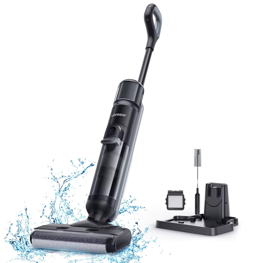 Laresar M3 Kabelloser Nass- und Trockensauger mit Wischfunktion, Randreinigungsdesign und Selbstreinigungsfunktion, Schwarz - Bild 4